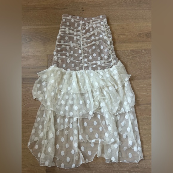 MAJORELLE Cream Asymmetrical Pencil Skirt - Picture 3 of 4
